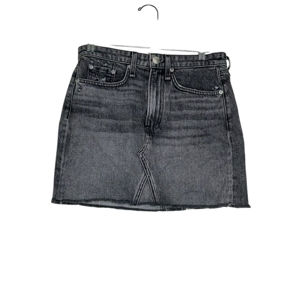 Rag & Bone Women's Gray Denim Mini Skirt Size 27 Frayed Hem Casual